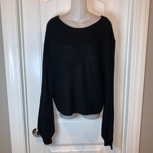 Cozy Co. Plus Size Black Open Back Sweater NWT